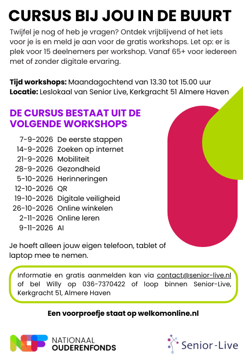 Folder Welkom Online start najaar 2026
